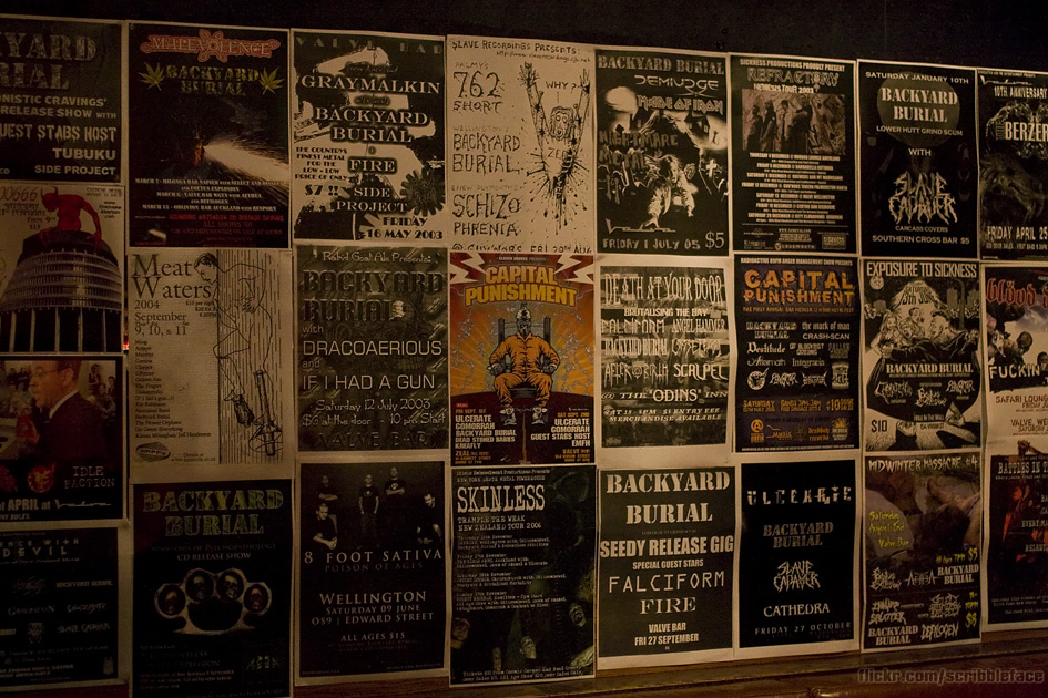 A wall of Backyard Burial history.